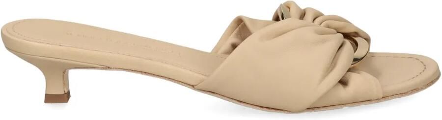 Kennel & Schmenger 50 mm sandalen met kitten-hak en geknoopt detail Beige