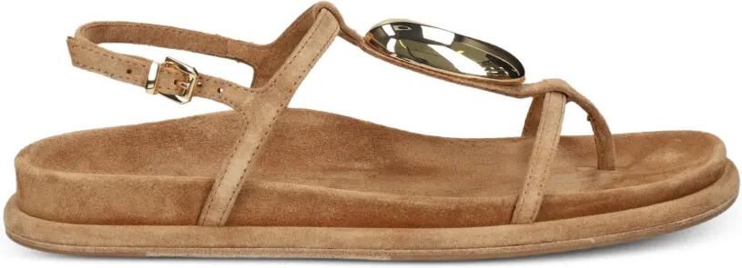 Kennel & Schmenger Aily verfraaide suède sandalen Beige