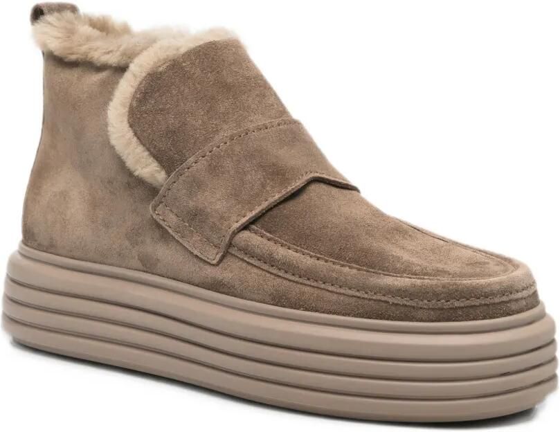 Kennel&Schmenger shearling-trim suede boots Bruin - Foto 3