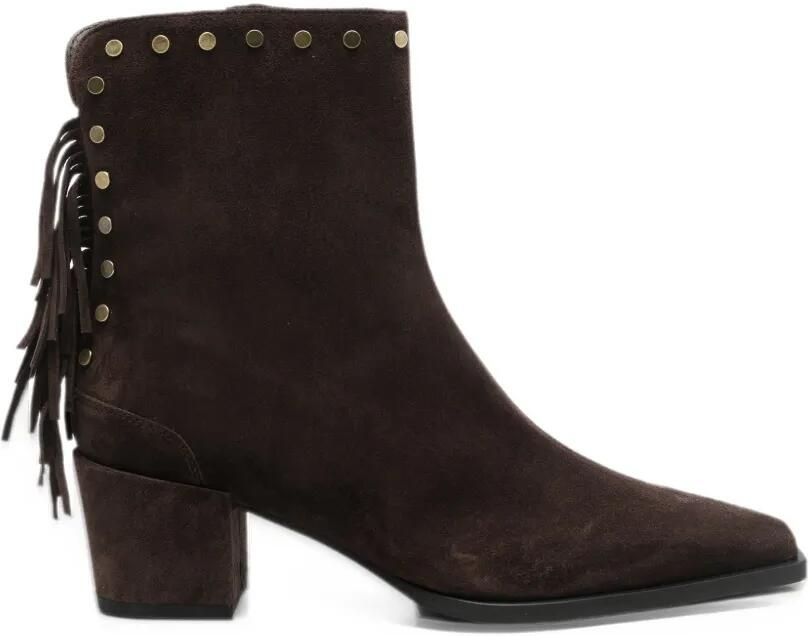Kennel&Schmenger Zuri fringe-detail studded ankle boots Bruin