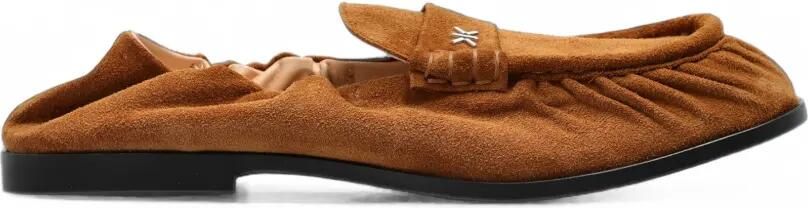 Kenzo Citygram leren loafers met ruches Bruin
