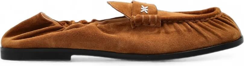 Kenzo Citygram suède loafers met ruches Bruin