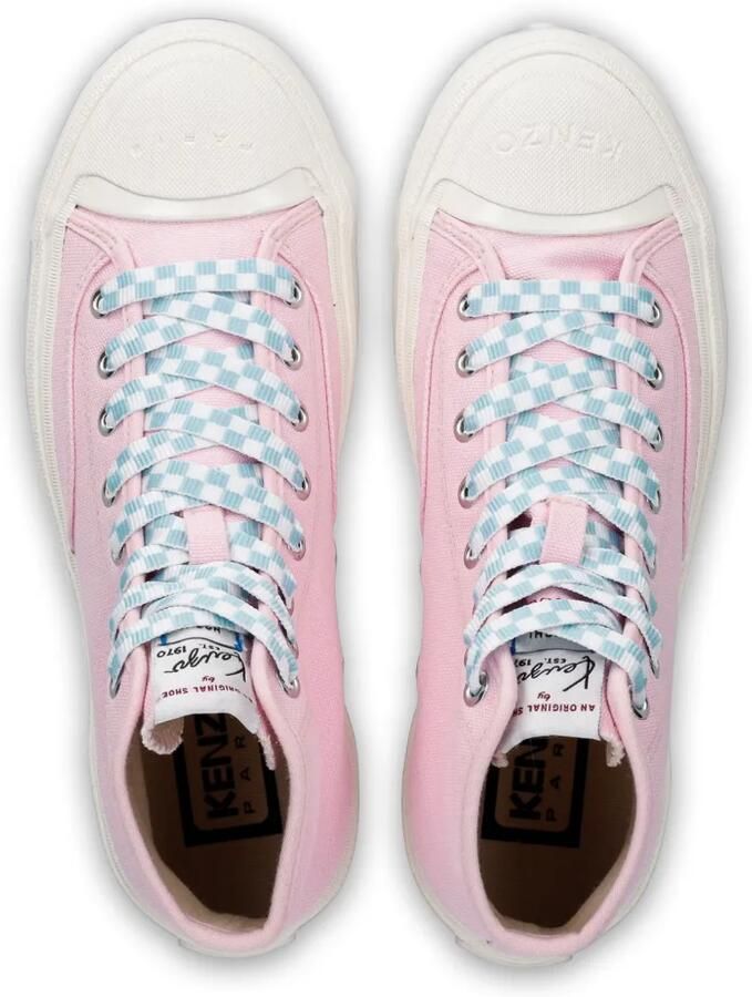 Kenzo Hoshi geruite high-top sneakers Roze - Foto 3