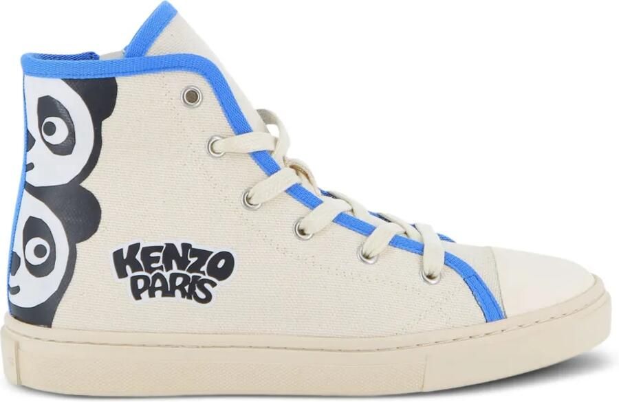 Kenzo Kids High-top sneakers met Pandaprint Beige - Foto 4