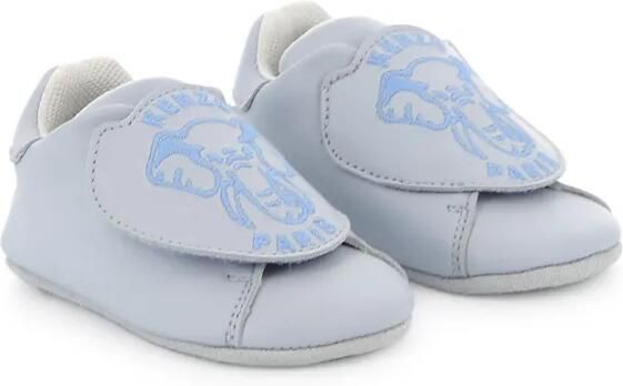 Kenzo Kids Slippers met geborduurd logo Blauw