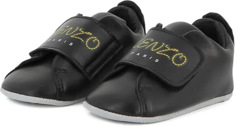 Kenzo Kids Sneakers met klittenband en logo-print Zwart