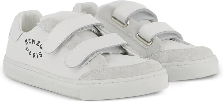 Kenzo Kids Sneakers met klittenband en tijgerapplicatie Wit