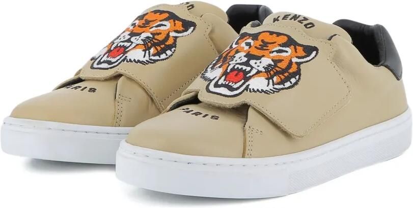Kenzo Kids Tiger Head sneakers met borduurwerk Beige - Foto 3