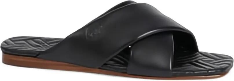 Kenzo natsu leren sandalen met gekruiste bandjes Zwart