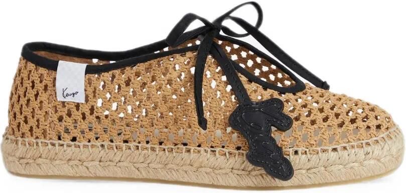 Kenzo Platte espadrilles met logo Beige
