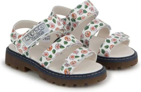 Kenzo Kids Sandalen met bloe print Wit