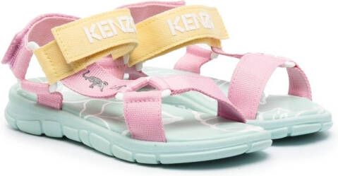 Kenzo Kids Sandalen met logo-reliëf Roze