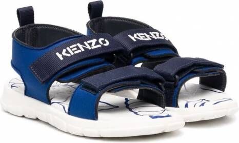 Kenzo Kids Sandalen met logoprint Blauw