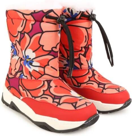 Kenzo Kids Snow boots met bloe print Oranje