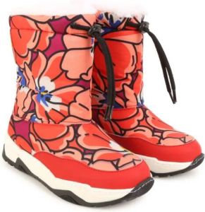 Kenzo Kids Snow boots met bloemenprint Oranje