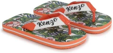 Kenzo Kids Teenslippers met print Oranje