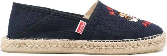 Kenzo ' Lucky Tiger' canvas espadrilles Blauw