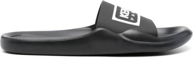 Kenzo Slippers met logo-reliëf Zwart