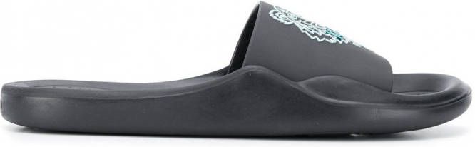 Kenzo Slippers met tijger reliëf Zwart