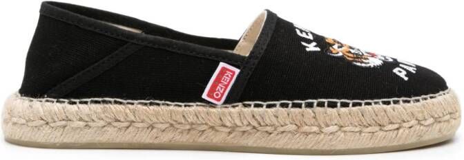 Kenzo Tiger espadrilles met geborduurd logo Zwart