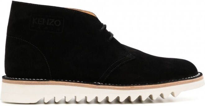Kenzo wave enkellaarzen met veters Zwart