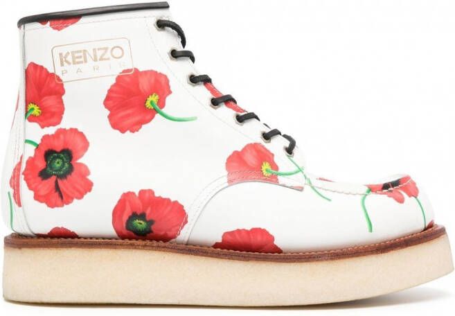 Kenzo Yama laarzen met bloemenprint Wit