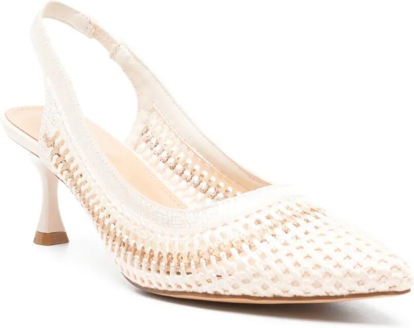 KEYS Geweven pumps met puntige neus Beige - Foto 2
