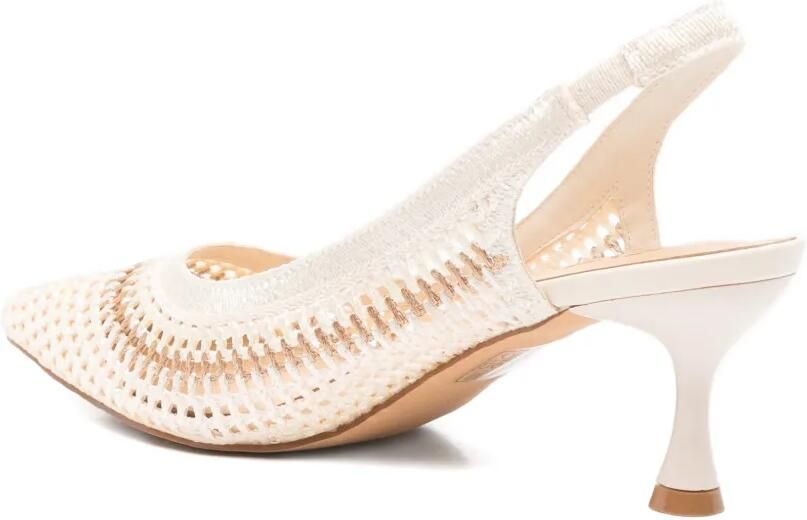 KEYS Geweven pumps met puntige neus Beige - Foto 3