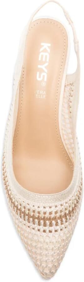 KEYS Geweven pumps met puntige neus Beige - Foto 4