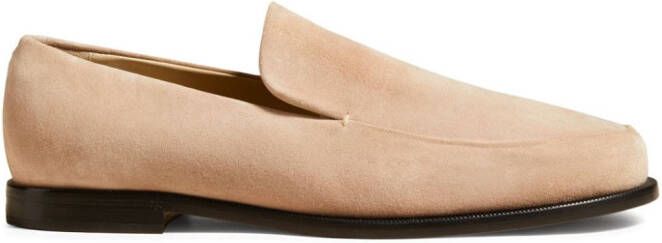 KHAITE Alessio suède loafers Beige