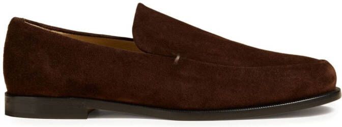 KHAITE Alessio suède loafers Bruin