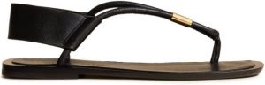 KHAITE Devoe leren sandalen Zwart