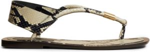 KHAITE Devoe sandalen met slangenhuidprint Beige
