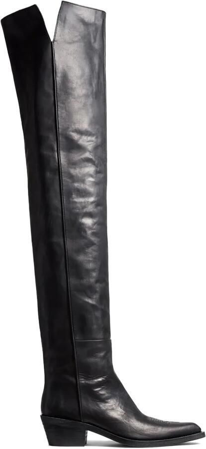 KHAITE 35 mm Clive overknee laarzen Zwart