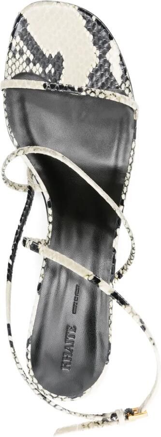 KHAITE 35 mm sandalen met slangenprint Beige