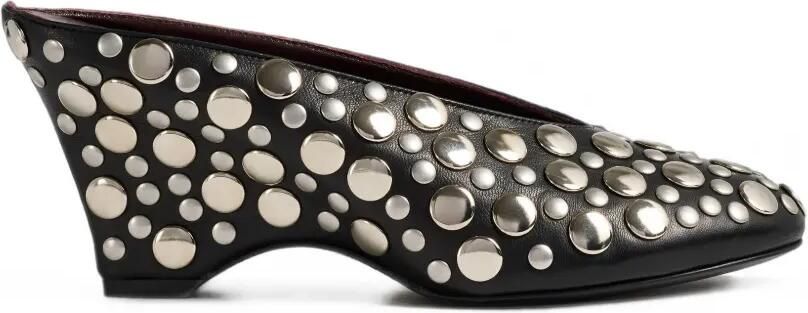 KHAITE 70 mm muiltjes met metallic studs en hak Zwart