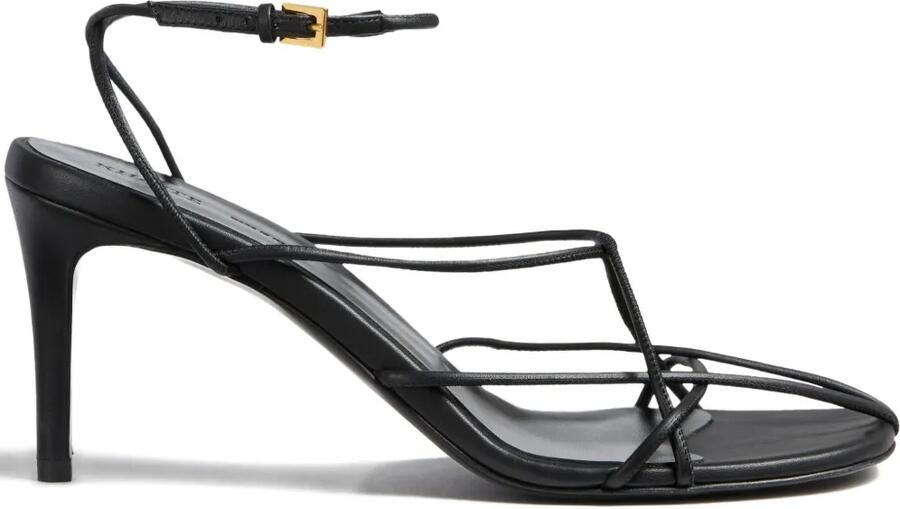 KHAITE 75 mm Loulou leren sandalen Zwart