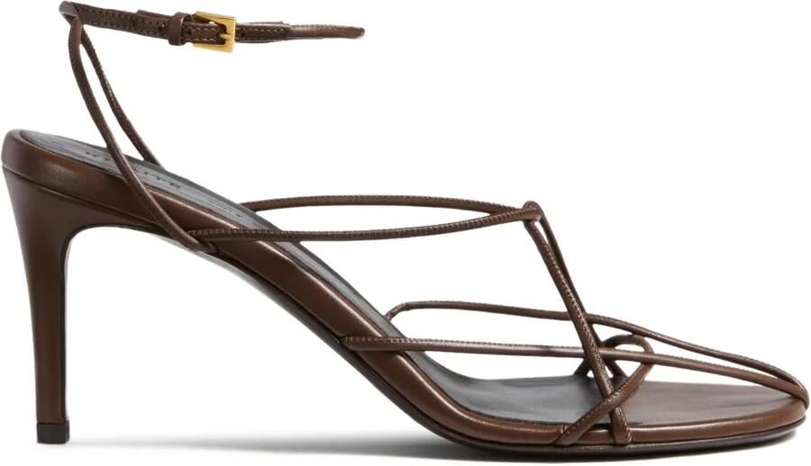 KHAITE 75mm Loulou leren sandalen met bandjes Bruin - Foto 4