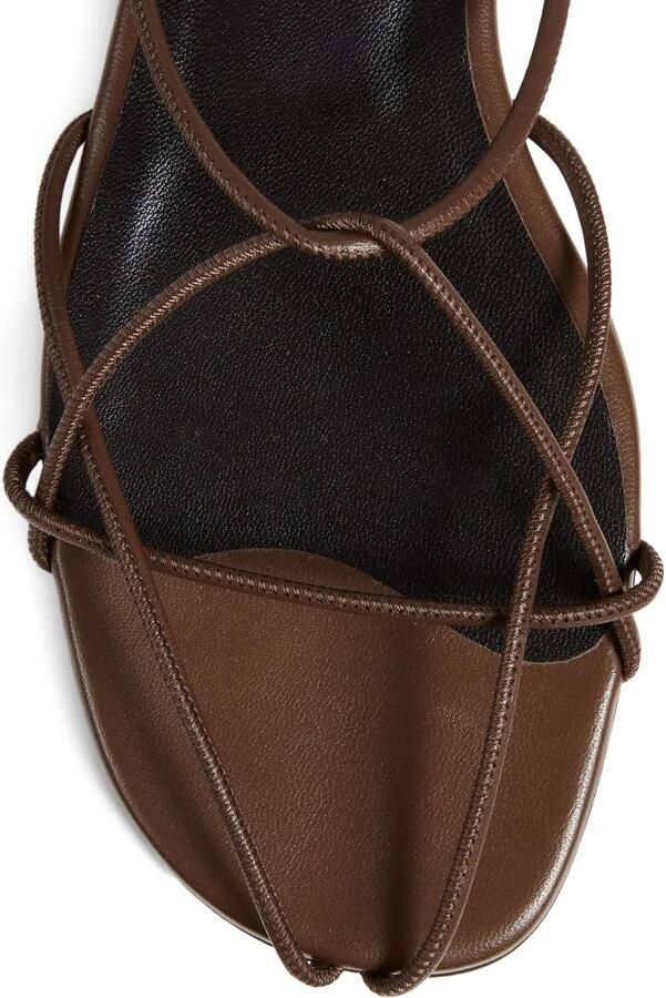 KHAITE 75mm Loulou leren sandalen met bandjes Bruin - Foto 3