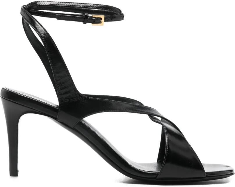KHAITE 80 mm sandalen met enkelbandje en hak Zwart