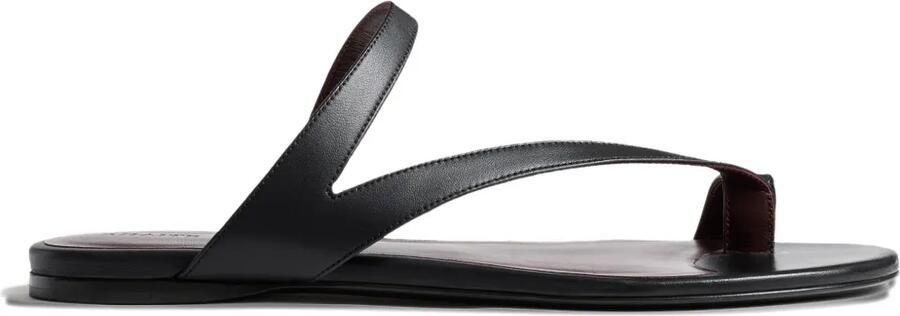 KHAITE Aimee leren sandalen Zwart
