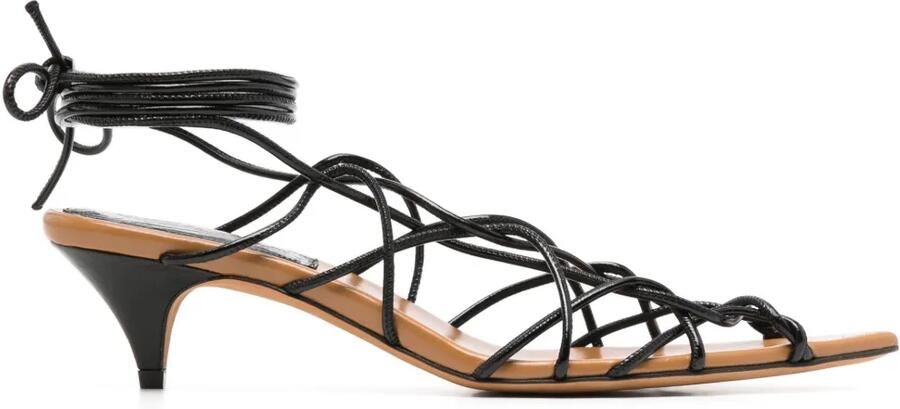 KHAITE Arden 45 mm sandalen Zwart