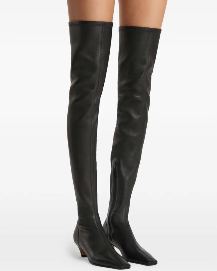 KHAITE Arizona overknee stretchlaarzen Zwart