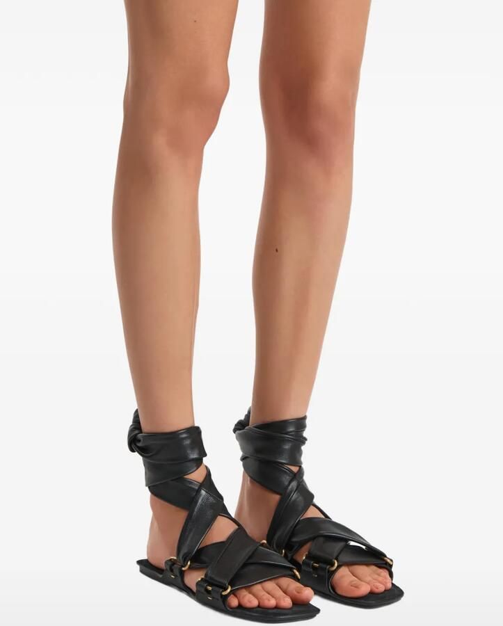 KHAITE Boden gestrikte sandalen Zwart - Foto 2