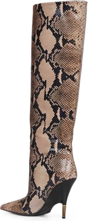 KHAITE Empire laarzen met python-reliëf Beige - Foto 2