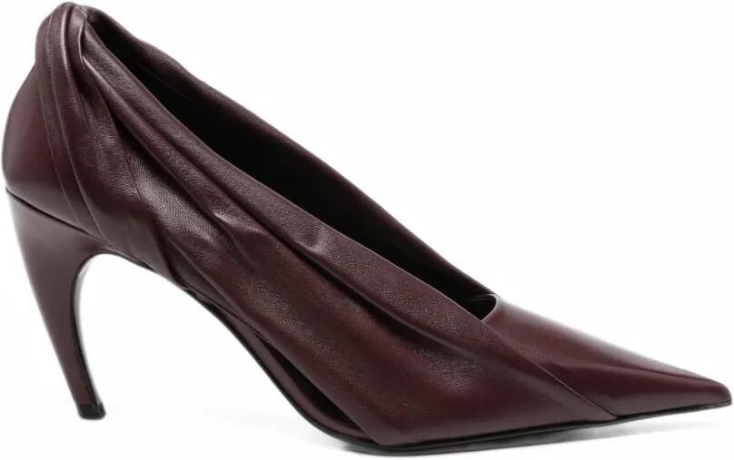 KHAITE Eve gedrapeerde leren pumps Rood
