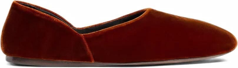 KHAITE Jane ballet flats in rust velvet Bruin