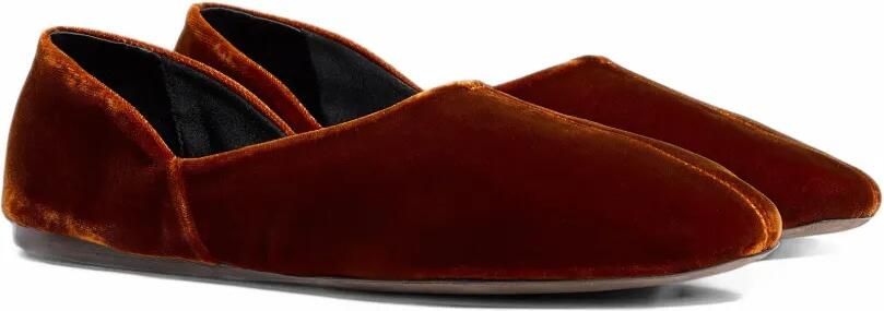 KHAITE Jane ballet flats in rust velvet Bruin - Foto 4