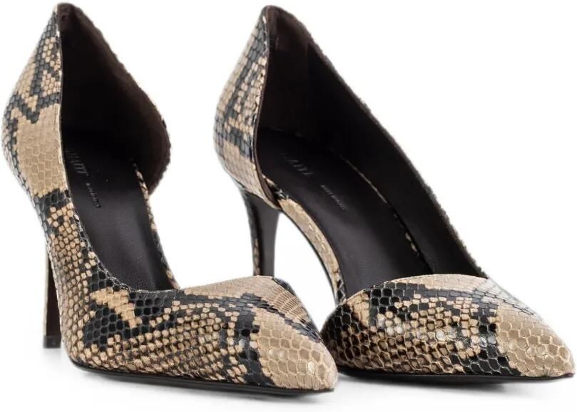 KHAITE Jett d'Orsay leren pumps met python-effect Beige - Foto 4