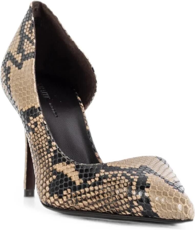 KHAITE Jett d'Orsay leren pumps met python-effect Beige - Foto 2